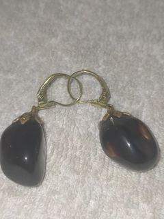 Vintage Goldfilled Amber Amerik Dangle Leverback Earrings