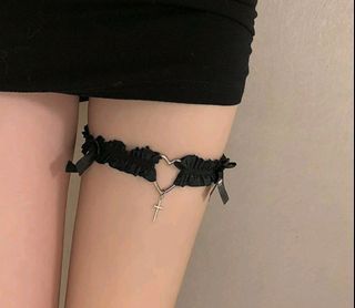 Gothic Lace heart bowknot lolita leg ring or choker accessories