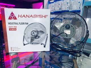 Hanabishi 9" Industrial Electric Floor Fan HIFF-900 Chrome/Silver