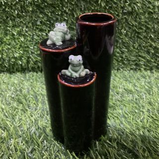 V1 Ikebana Celadon Frogs Brown Organizer Nordic Vase 6” x 2.5” inches - P350.00