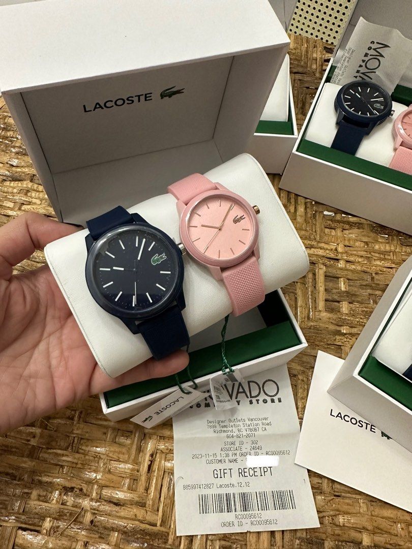 lacoste couple watch navy pink watch Women s Fashion Watches Accessories Watches on Carousell
