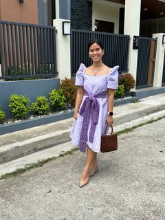 Lavender Inabel Modern Filipiniana for rent