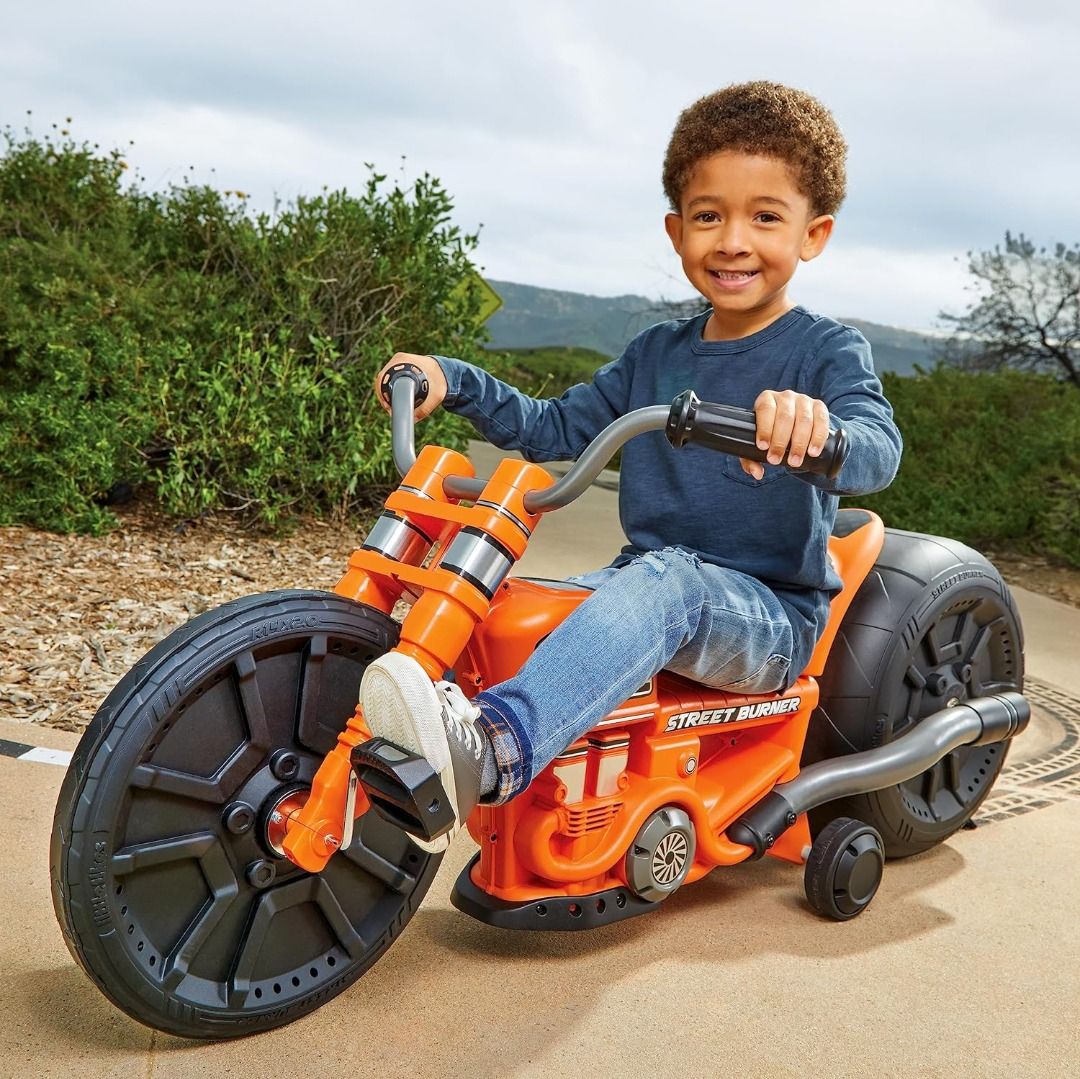 Little Tikes Street Burner Ride On with Motorcycle Styling Adjustable Seat Durable Wheels Removeable Training Wheels for Kids Children Toddlers
