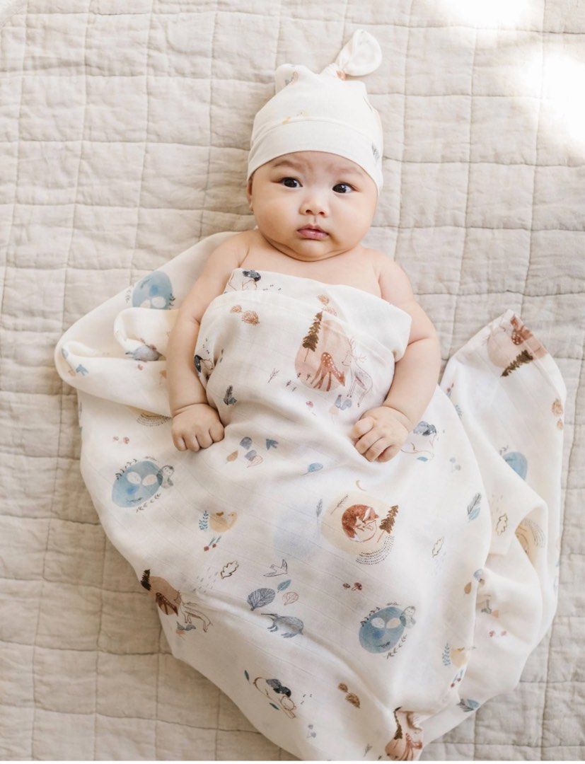 LouLou Lollipop Muslin Swaddle Cozy Forest Babies Kids Babies Kids Fashion on Carousell
