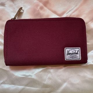 Maroon long zipper wallet