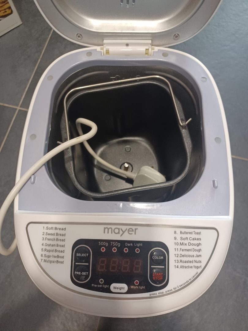 Mayer Bread Maker (Category: Breadmakers) located in Singapore. Submitted by adashoflove (Listing ID 1296452943, Image 3). Description: Used once only, functioning well. No Box Pick up at 519492, Pasir Ris, near Downtown East mall. Please arrange your own transport or pick up. .