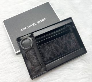 Michael Kors MK Unisex Slim Cardholder Wallet with Key Holder SET
