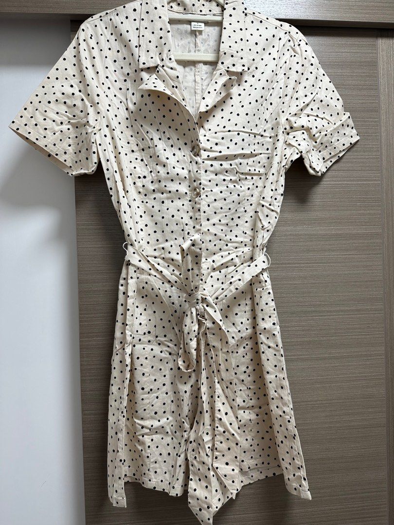 Monki playsuit in beige spot Carousell