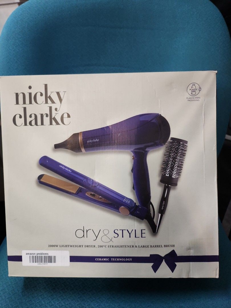 Nicky Clarke Dry and Style Gift Set Hair Dryer Hair Straightener and Brush Beauty Personal Care Hair on Carousell