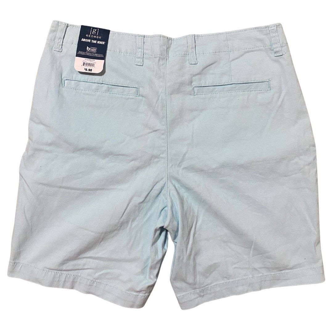 NWT Mens George Aqua Cloud Flat Front Above The Knee Shorts Size 32 Men s Fashion Bottoms Shorts on Carousell