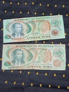 Philippines Old 5 Peso Bill Ang Bsgong Lipunan