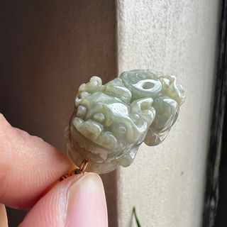 Pixiu Piyao Tea Color Burma Jade Pendant