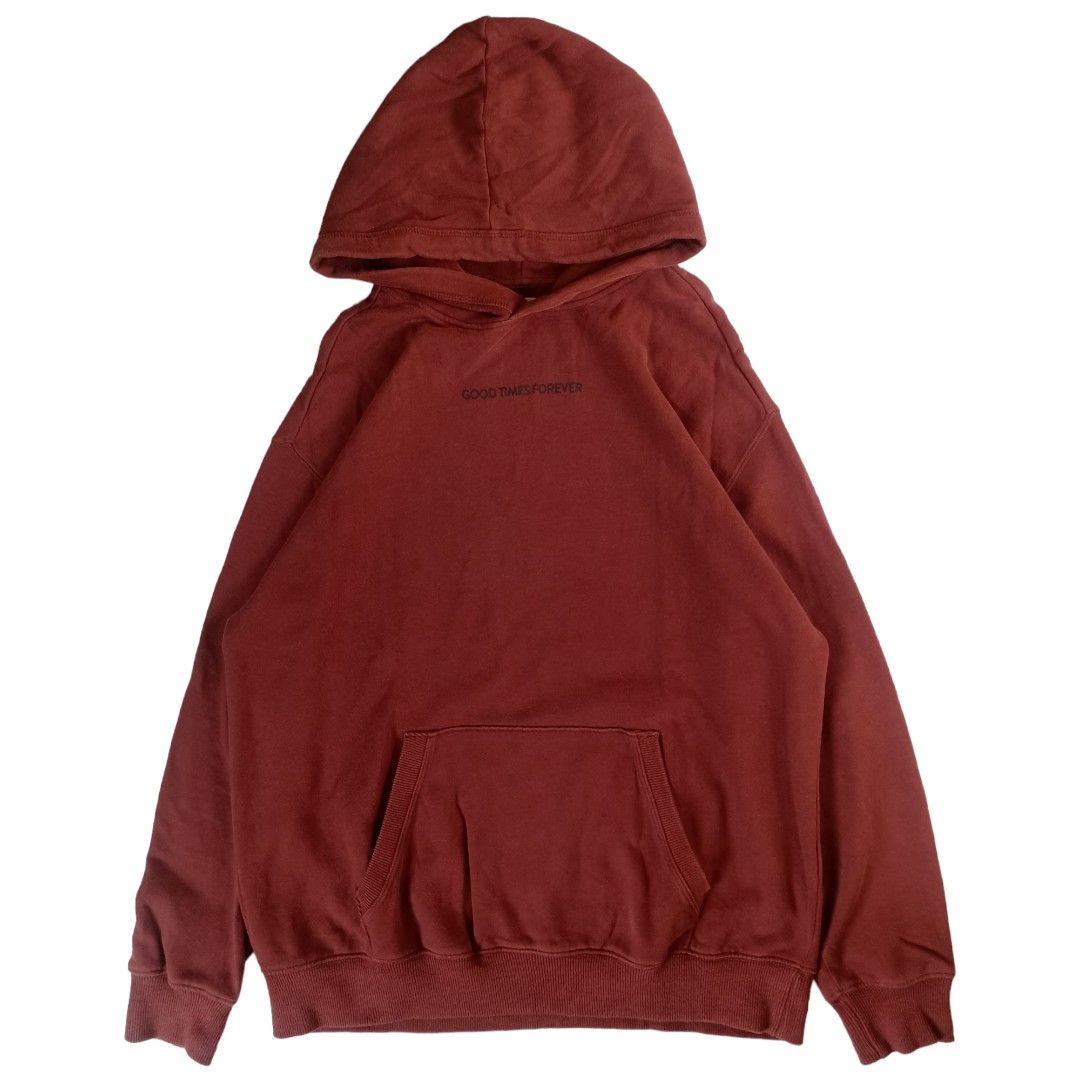 Preloved Jaket Hoodie Basic Brand Zara Merah Bata Murah Size L XL Fesyen Pria Pakaian Atasan di Carousell