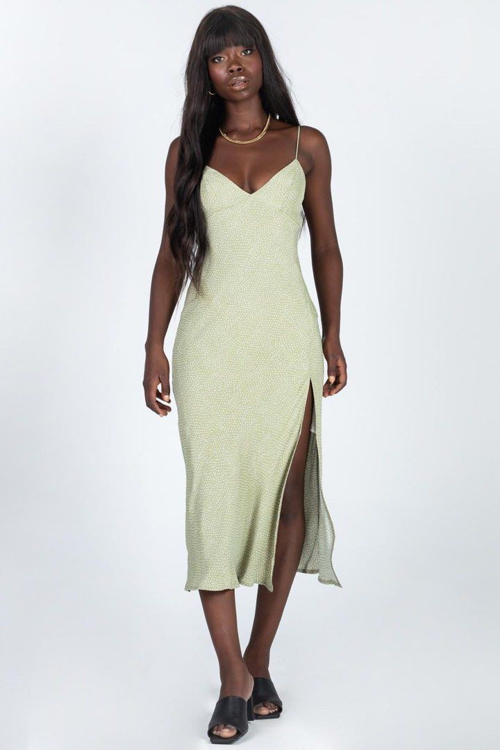 Princess Polly Allou Green Midi Dress, Women's Fashion, Dresses & Sets,  Dresses on Carousell