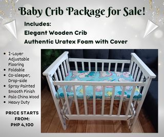 Quality Smooth Spray Painted Baby Crib With Uratex Foam and Cover