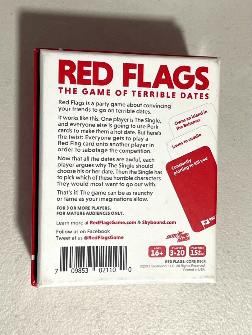 AUTHENTIC Red Flags The Game of Terrible Dates, Hobbies & Toys, Toys