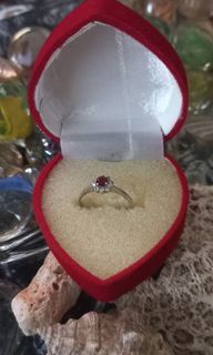 Silver 925 ruby ring size 5