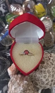 Silver 925 ruby ring size 5.5