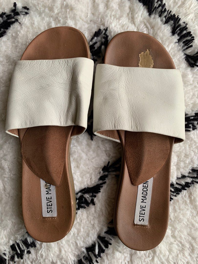 Steve Madden Kailey Leather Sandals in White Size 6