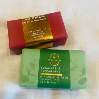 Take Both! Full Sized Bath and Body Works Eucalyptus and Spearmint and Bourbon Shea Butter Soap Bars