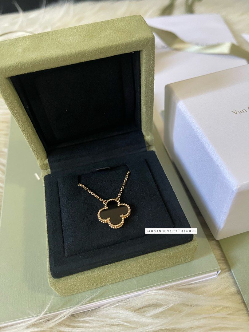 Van Cleef And Arpels Vintage Alhambra pendant (Category: Luxury Accessories) located in Las Pinas. Submitted by bagsandeverything_02 (Listing ID 1296412164, Image 1). Description: Brand new, store fresh Comes in complete packaging with 2 inches extension 100% authentic 240k VCA BLACK ONYX NECKLACE No to low baller. .