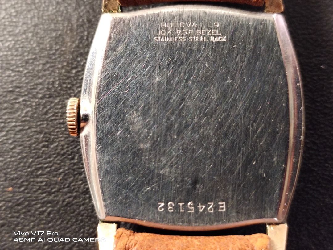 Vtg Bulova 10K Rolled Gold Plate Bezel Mechanical Hand Winding Watch