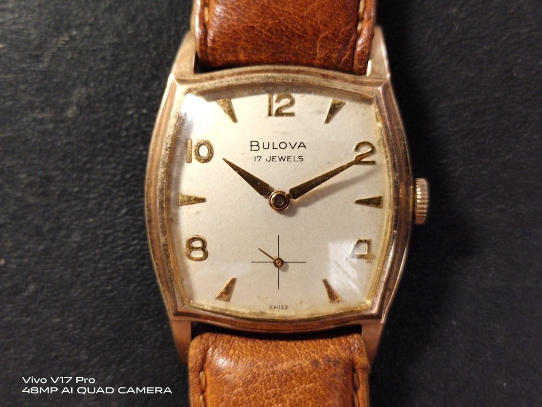 Bulova 10k rolled gold plate bezel top