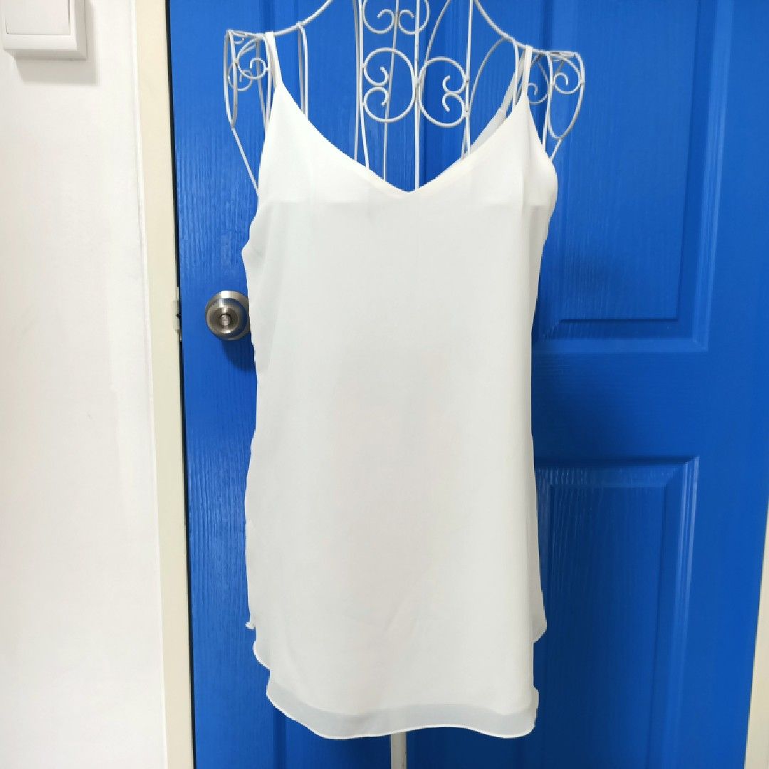 White spaghetti strap blouse on sale