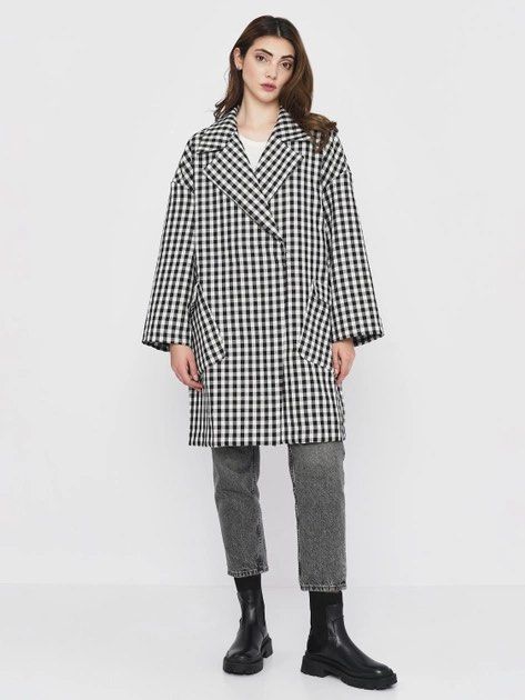 Zara checkered coat sale