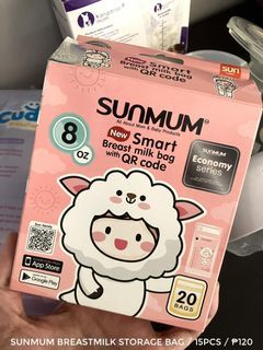 15pcs Sunmum Smart Breastmilk Bag with QR code 8oz