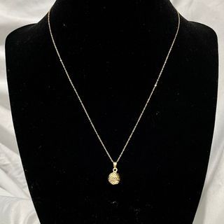 18K Pawnable Gold Diamond Cut Ball Necklace