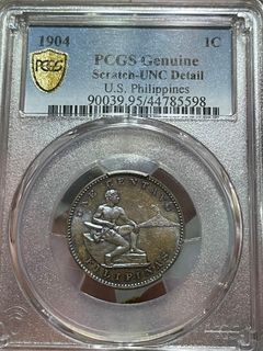 1904 ONE CENTAVOS US-PHIL "USPI" PCGS GRADED COIN