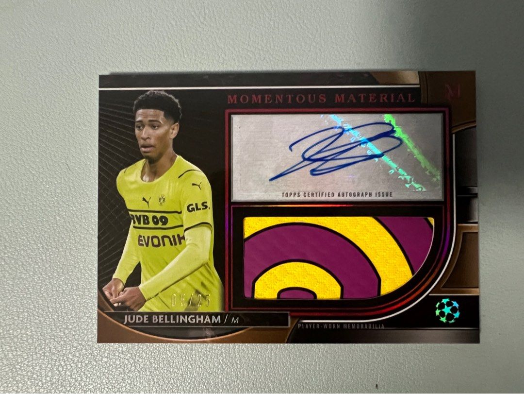 2021-22 Topps Museum UEFA Champions Jude Bellingham Ruby Auto Patch /25  Dortmund