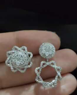 4 way stellar stud earring 1.200tcw diamond