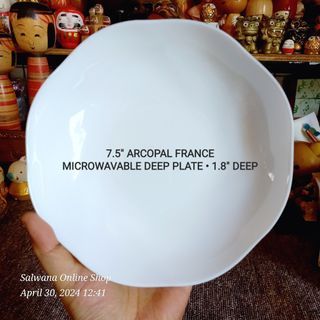 7.5" ARCOPAL FRANCE MICROWABLE DEEP PLATE / BOWL