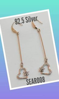 92.5 Sterling silver  earrings with zirconia  design 8