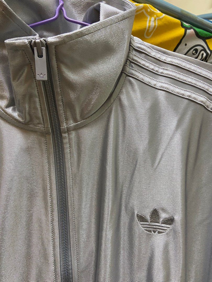 Adidas original oversized firebird 灰色外套連褲閃爆tracksuit, 男裝