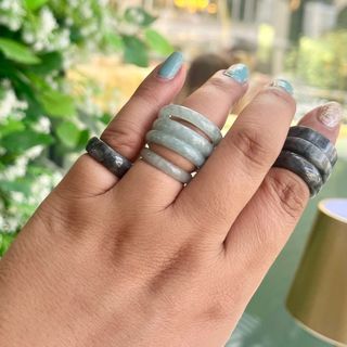 All Jadeite Jade . Collection of ring bands 🥳