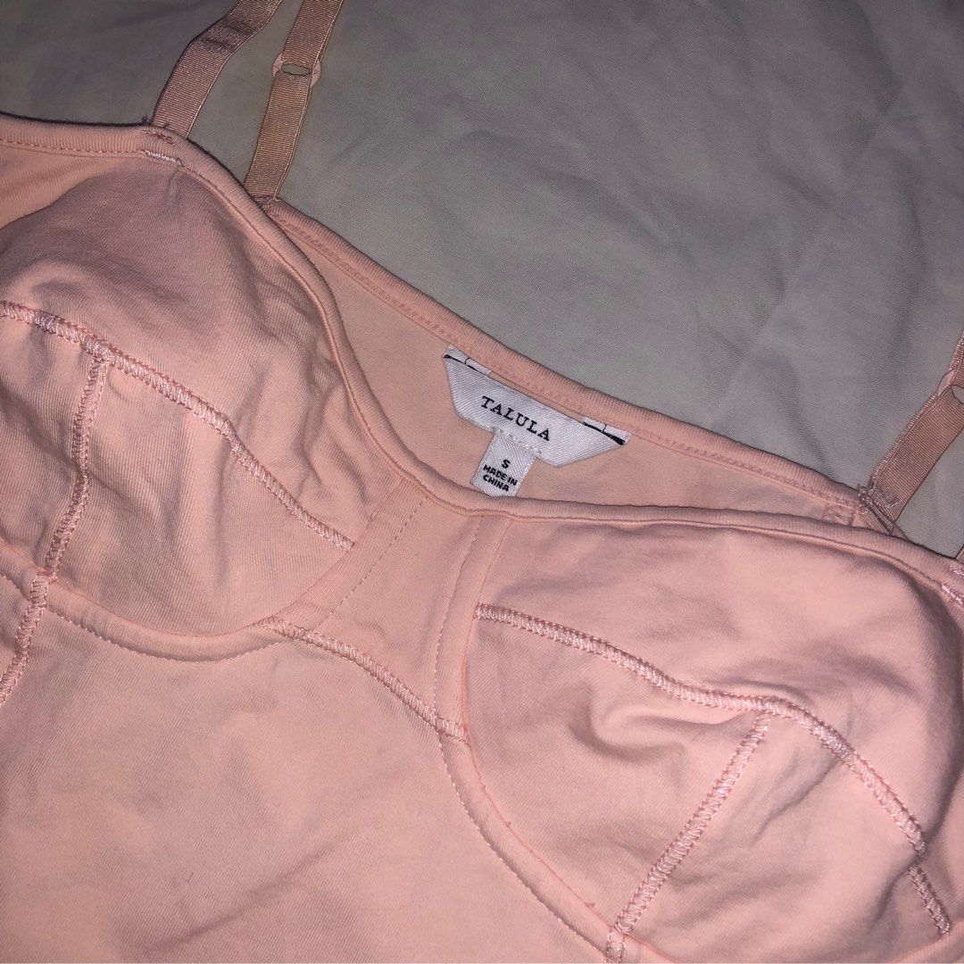 Aritzia Talula light pink bustier corset top (Category: Sleeveless) located in Marikina City. Submitted by prttypieces (Listing ID 1300820734, Image 2). Description: .