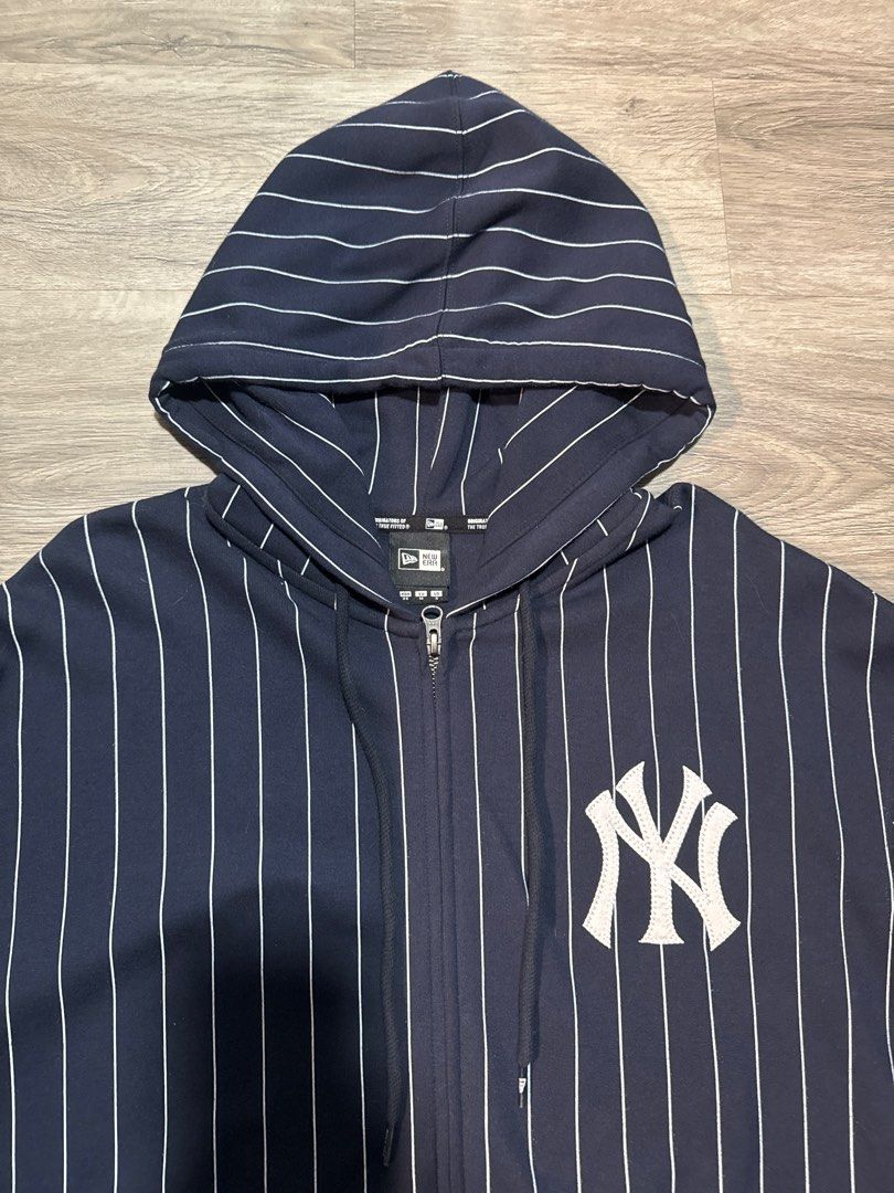 BN Authentic New Era Major League Baseball MLB New York Yankees NYY striped zip up hoodie for SGD 160 size US S EU M Men s Fashion Activewear on Carousell