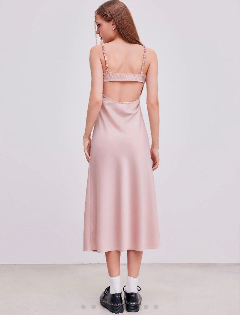 open lace back dress Satin Mini Slip Dress main image 1