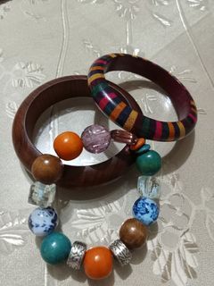 Boho wooden bead bracelets