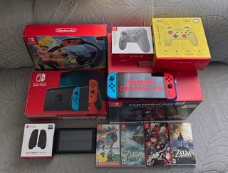 BUNDLE: Nintendo Switch V2 bundle with games and accessories