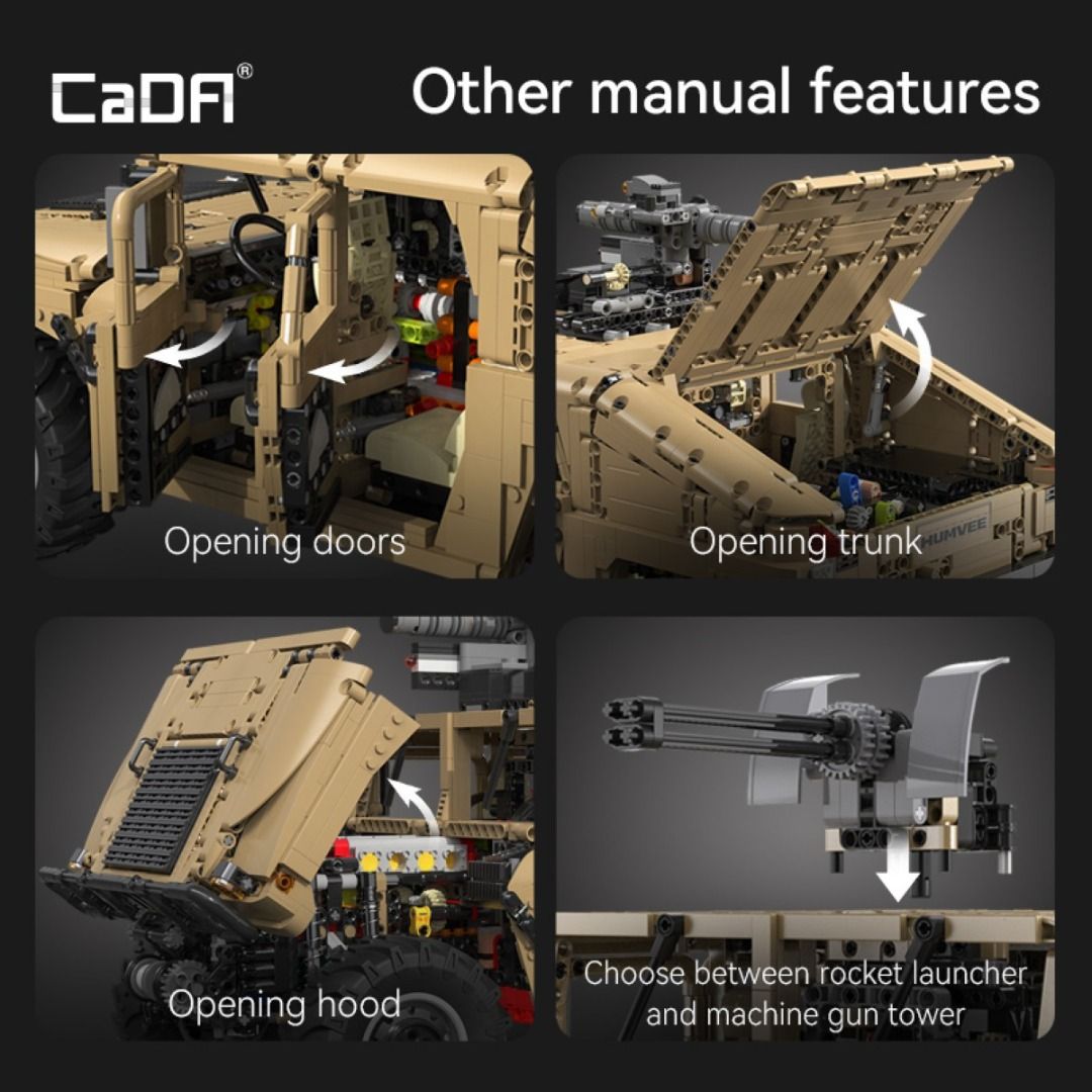 CaDa HUMVEE 1:8 #C61036 with RC motor kits #Lego #Technic #Bricks #Toys ...