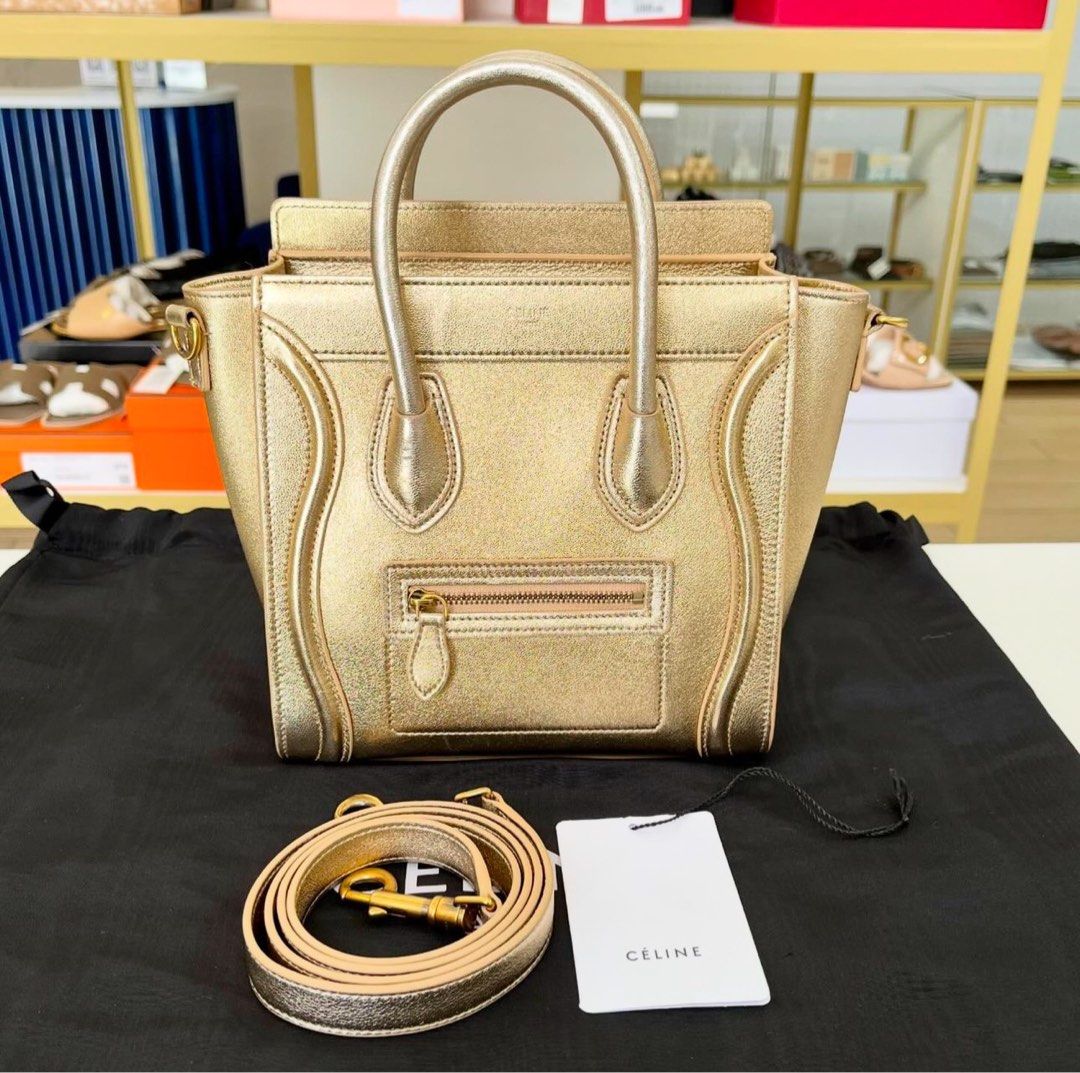 Celine nano gold hot sale