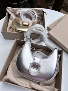 Charles & Keith Gabine Leather Bag Silver