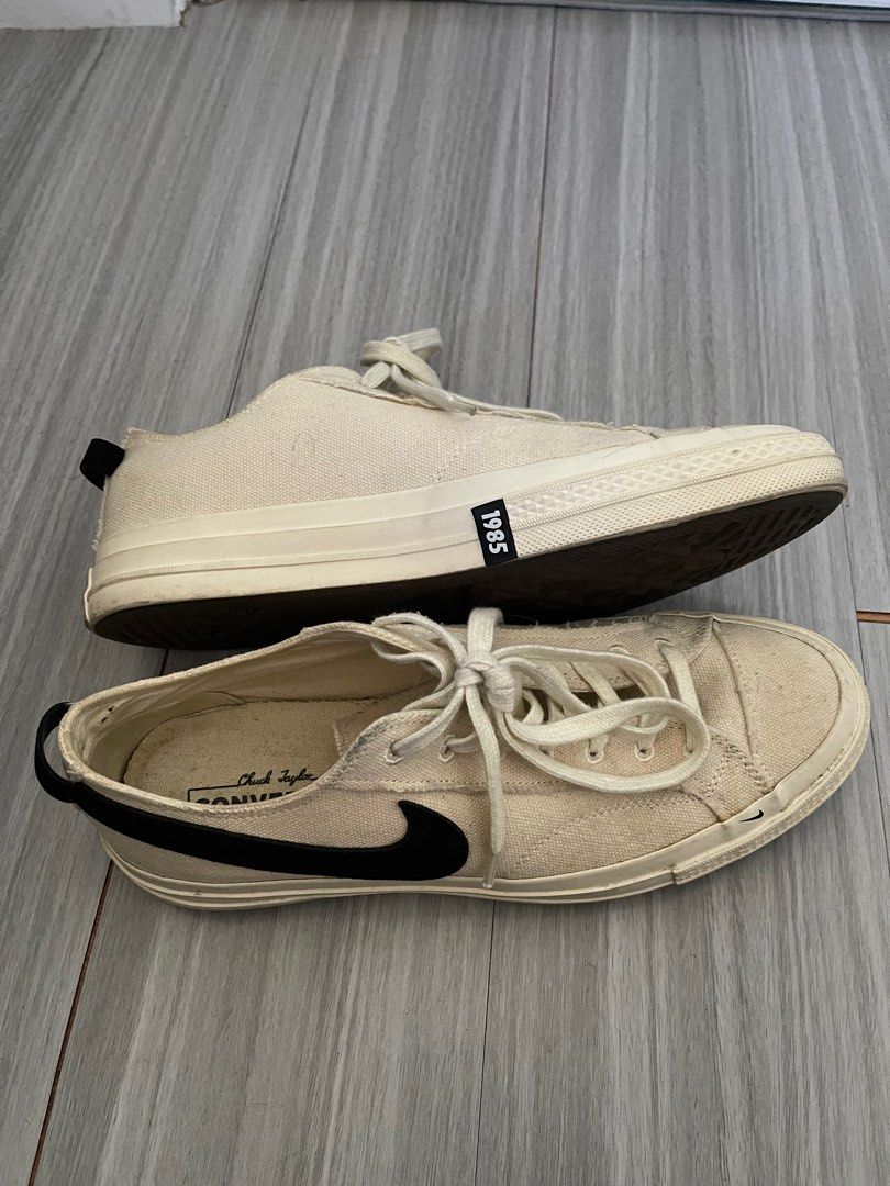 Converse x Nike 1985 (Category: Sneakers) located in Pasig City. Submitted by beachboy01 (Listing ID 1300777210, Image 2). Description: U/A No box In good condition US 9.5 Men No sole separation Slight heel drags but unnoticeable .