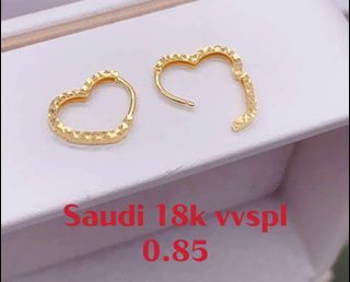 Diacut Heart Huggable Hoop Earrings in 18Karat Saudi Gold