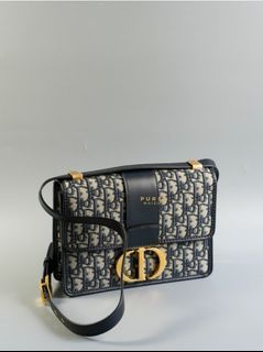 Dior Montaigne 30 Oblique Embroidery Bag in Gold Hardware