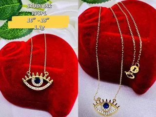 Evil Eye Center Chain Necklace in 18Karat Saudi Gold